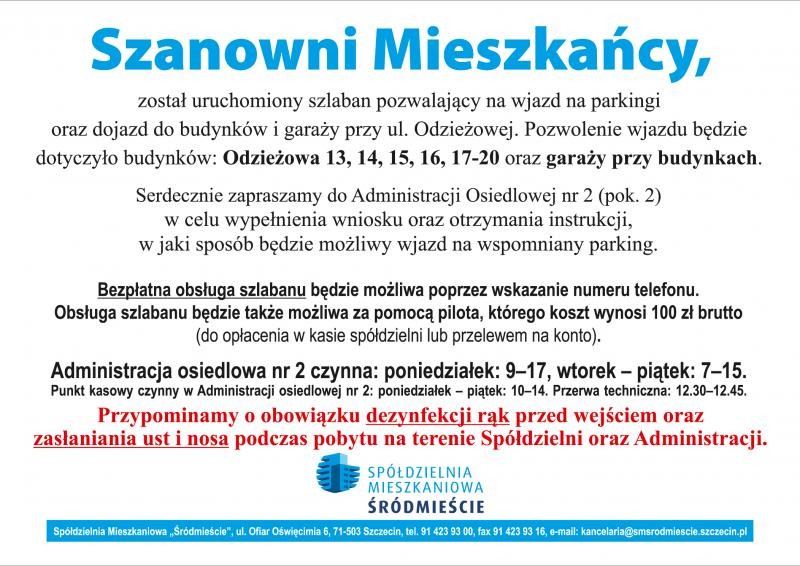 Szlaban przy ul. Odzieżowej